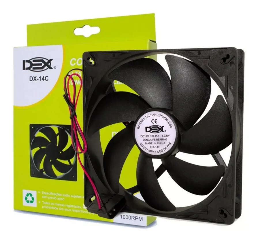 Cooler Fan Para gabinete 14x14cm Dx-14c 1000rpm - Cod: 4549